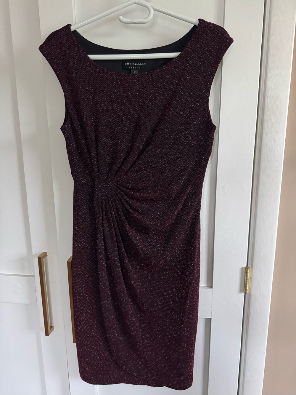 connected apparel Plum Twist-Front Sheath Dress
